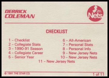1991-92 Star Derrick Coleman Red